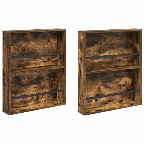 Етажерка за списания с рафт 2 pcs Димян дъб 60 x 12 x 70 см