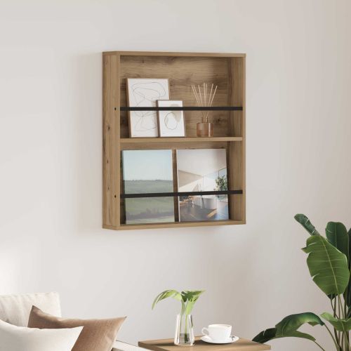 Етажерка за списания с рафт Дъб 60 x 12 x 70 см Инженерно дърво