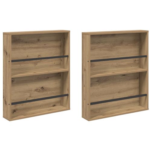 Етажерка за списания 2 pcs Дъб 60 x 12 x 70 см Инженерно дърво