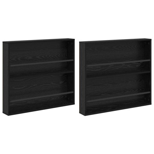 Етажерка за списания с рафт 2 pcs Черния дъб 80 x 12 x 70 см