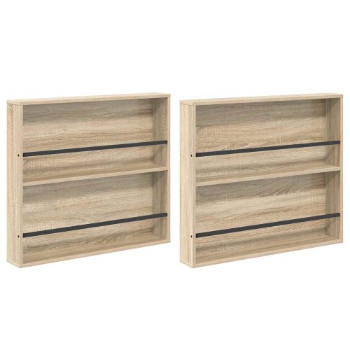 Етажерка за списания с рафт 2 pcs Сонома дъб 80 x 12 x 70 см