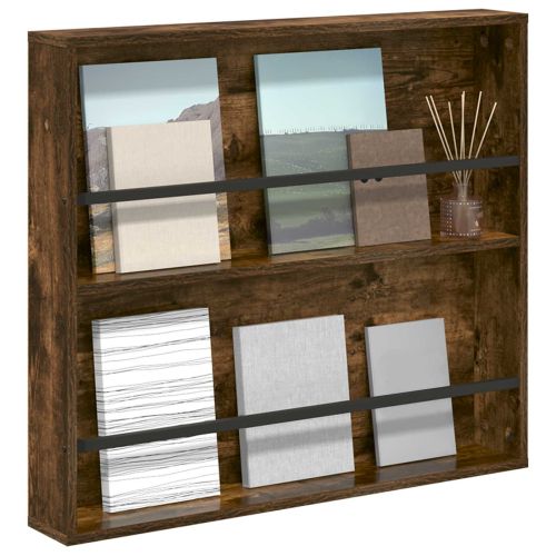 Етажерка за списания Димян дъб 80 x 12 x 70 см Инженерно дърво