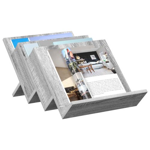 Етажерка за списания с рафт Сив Сонома 53 x 40 x 28,5 см
