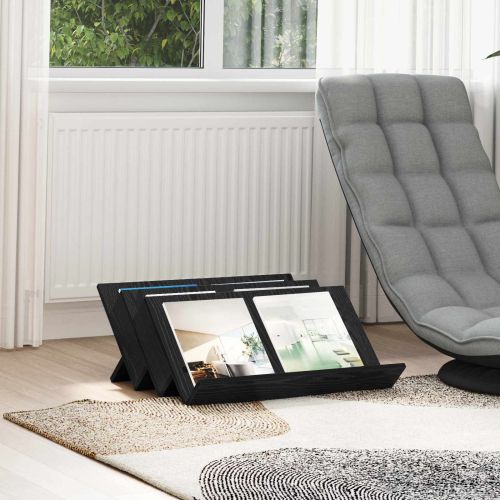 Етажерка за списания с рафт Черния дъб 65 x 53 x 28,5 см