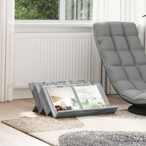 Етажерка за списания с рафт Сив Сонома 65 x 53 x 28,5 см