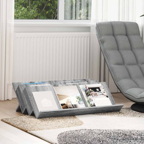 Етажерка за списания с рафт Сив Сонома 90 x 53 x 28,5 см
