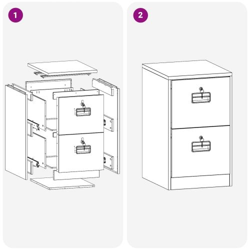Кабинет за файлове с чекмедже с рафт Бяло 44 x 50 x 74,5 см