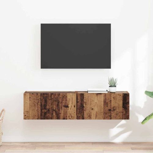 TV стенен шкаф 2 pcs Старо дърво 60 x 31 x 29.5 см