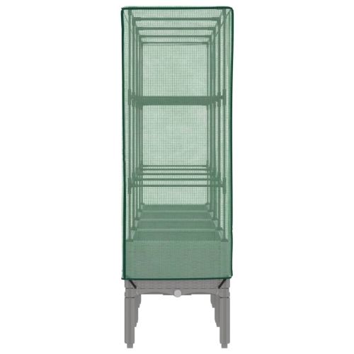 Повдигнато легло с оранжерия калъф, ратанов вид, 160x40x140 см