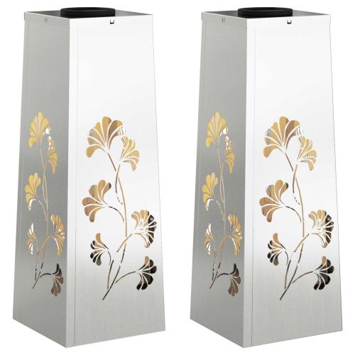 Соларна LED светлина за пътека 2 pcs Сребрист