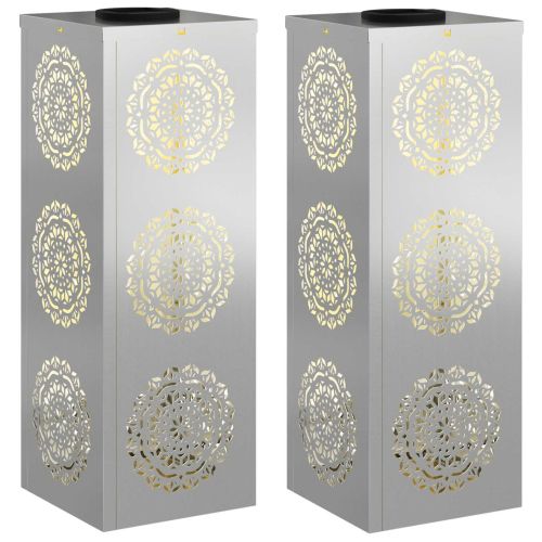 Соларна LED светлина за пътека 2 pcs Сребрист