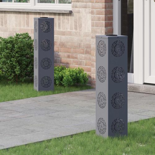 Соларна LED светлина за пътека 2 pcs Антрацит