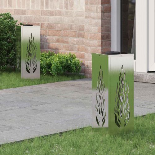 Соларна LED светлина за пътека 2 pcs Сребрист