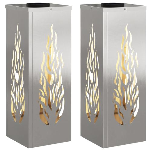 Соларна LED светлина за пътека 2 pcs Сребрист