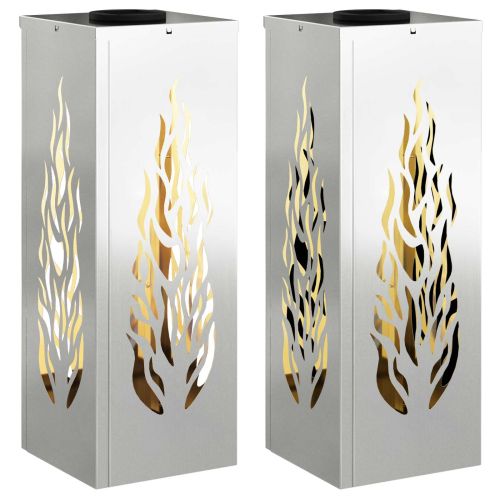 Соларна LED светлина за пътека 2 pcs Сребрист