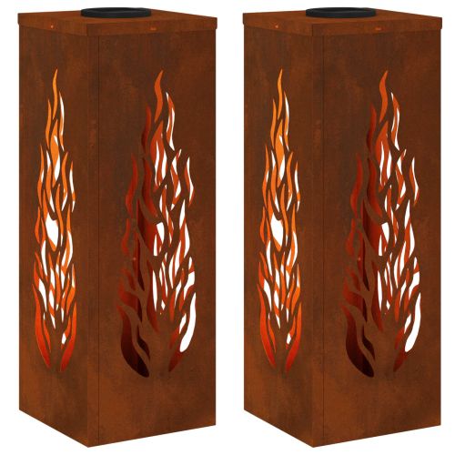 Соларна LED светлина за пътека 2 pcs Бронзов Патинираща стомана