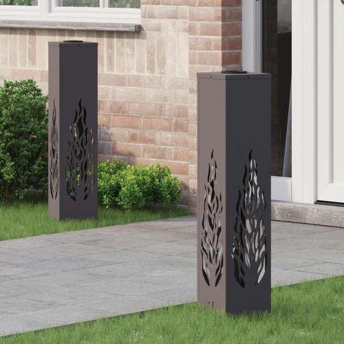 Соларна LED светлина за пътека 2 pcs Черно