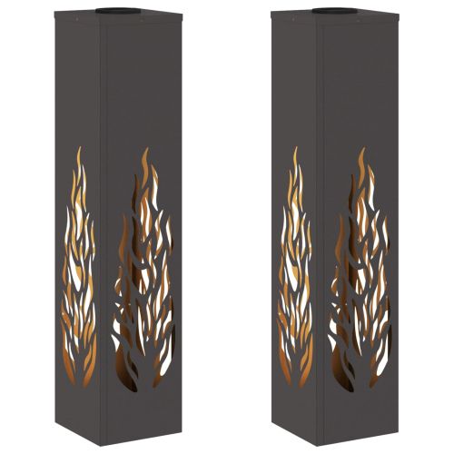 Соларна LED светлина за пътека 2 pcs Черно