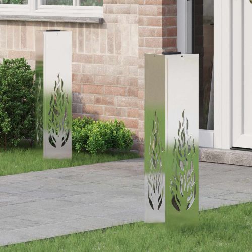 Соларна LED светлина за пътека 2 pcs Сребрист