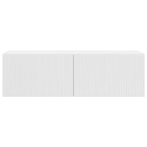 TV стенен шкаф Гланц бяло 98 x 31 x 29,5 см Инженерно дърво