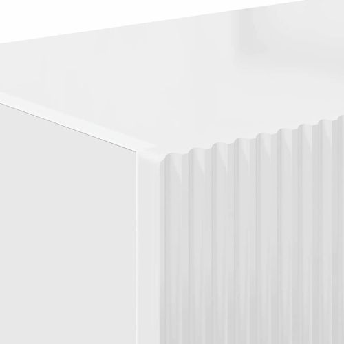 TV стенен шкаф Гланц бяло 98 x 31 x 29,5 см Инженерно дърво