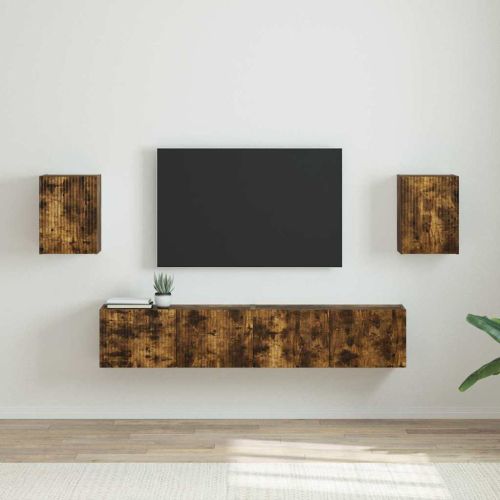 TV стенен шкаф 2 pcs Димян дъб 30 x 31 x 40 см Инженерно дърво
