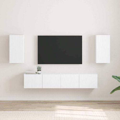 TV стенен шкаф 2 pcs Бяло 30 x 31 x 60 см Инженерно дърво