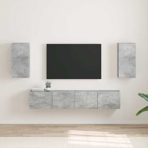 TV стенен шкаф 2 pcs Бетон 30 x 31 x 60 см Инженерно дърво