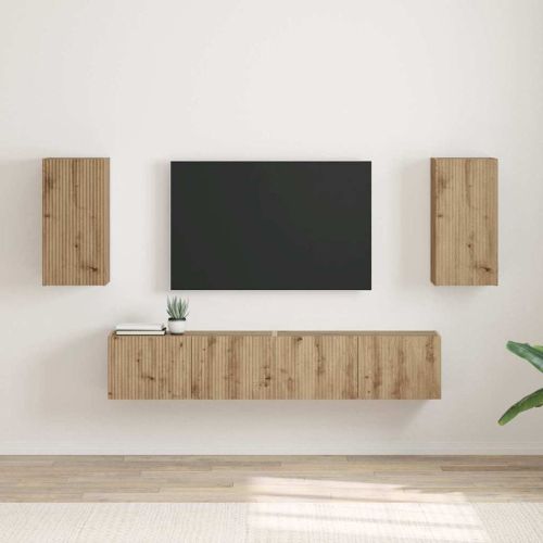 TV стенен шкаф 2 pcs Дъб Артизан 30 x 31 x 60 см
