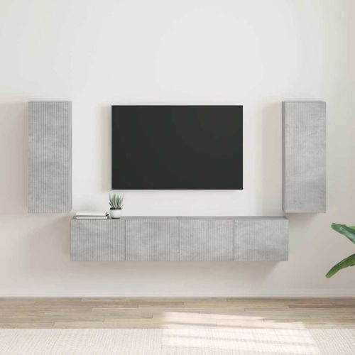 TV стенен шкаф 2 pcs Бетон 30 x 31 x 80 см Инженерно дърво