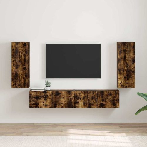 TV стенен шкаф 2 pcs Димян дъб 30 x 31 x 80 см Инженерно дърво