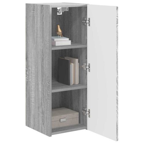 TV стенен шкаф Сив Сонома 30 x 31 x 80 см Инженерно дърво