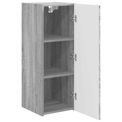 TV стенен шкаф Сив Сонома 30 x 31 x 80 см Инженерно дърво