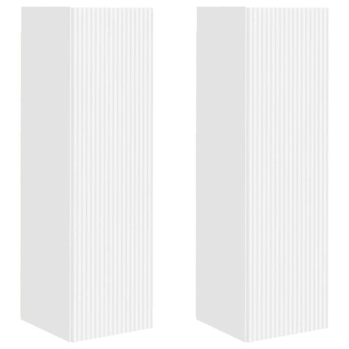TV стенен шкаф 2 pcs Бяло 30 x 31 x 100 см Инженерно дърво