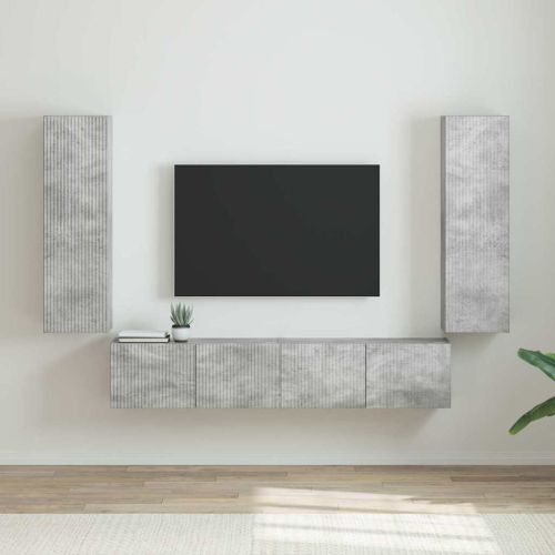 TV стенен шкаф 2 pcs Бетон 30 x 31 x 100 см Инженерно дърво