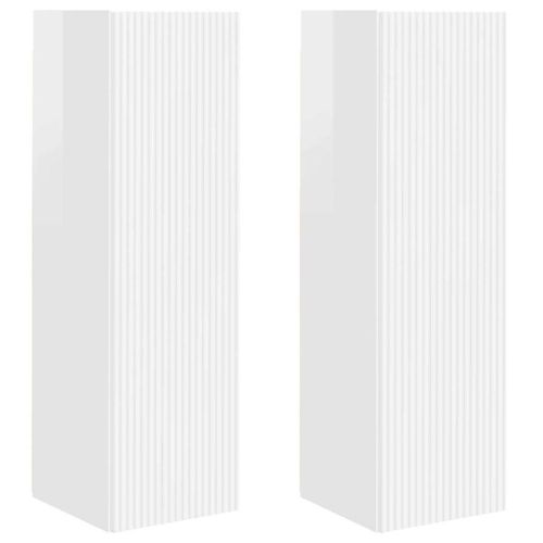 TV стенен шкаф 2 pcs Гланц бяло 30 x 31 x 100 см