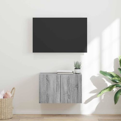 TV стенен шкаф Сив Сонома 59,5 x 31 x 40 см Инженерно дърво
