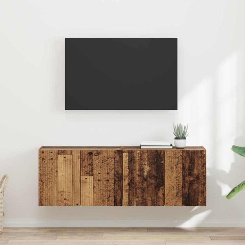 TV стенен шкаф 2 pcs Старо дърво 59,5 x 31 x 40 см