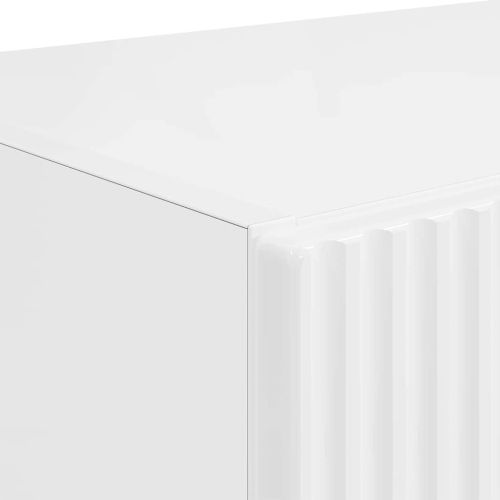 TV стенен шкаф Лъскаво бяло 59,5 x 31 x 60 см Инженерно дърво