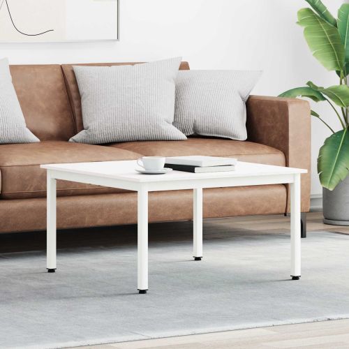 Масичка за кафе Бяло 80 x 80 x 45 cm Солидно борово дърво