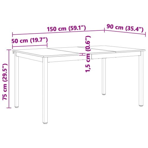 Трапезна маса Естествен 150 x 90 x 75 cm Солидно борово дърво