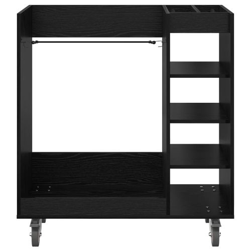 Голф шкаф с колело Едноцветен Черния дъб 90 x 45 x 98 см