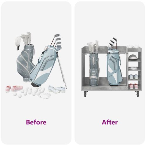 Голф шкаф с колело Едноцветен Циментено сиво 120 x 45 x 98 см