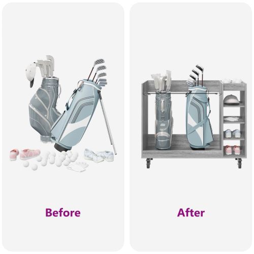 Голф шкаф с колело Едноцветен Сив Сонома 120 x 45 x 98 см