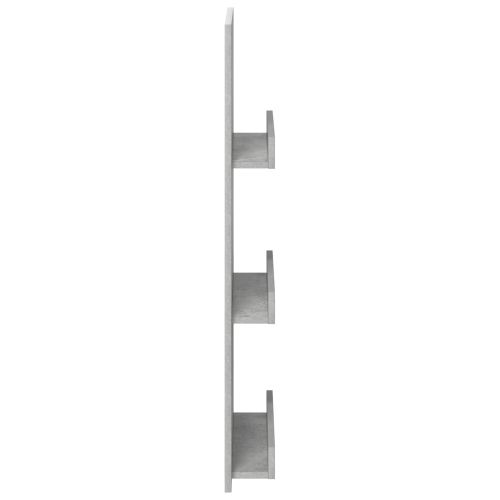 Етажерка за списания с рафт Циментено сиво 43 x 11 x 102 см