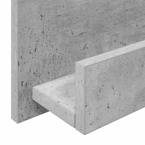 Етажерка за списания с рафт Циментено сиво 43 x 11 x 102 см
