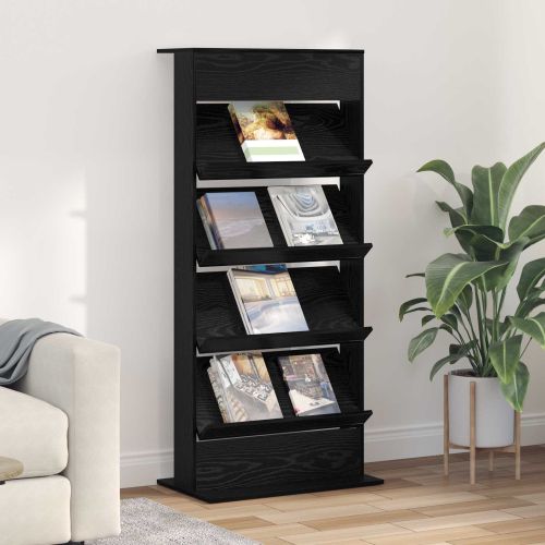 Етажерка за списания с рафт Черния дъб 70 x 41 x 156 см