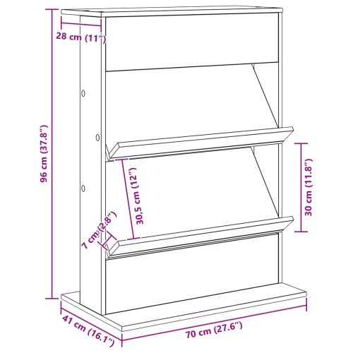 Етажерка за списания с рафт Дъб 70 x 41 x 96 см Инженерно дърво