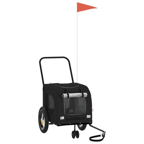 Ремарке за велосипед за домашни любимци със съхранение Черно