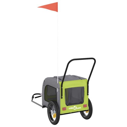 Ремарке за велосипед за домашни любимци Зелен и сив